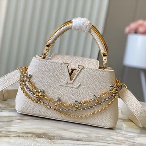 Louis Vuitton Cream Capucines BB Top-Handle Bag